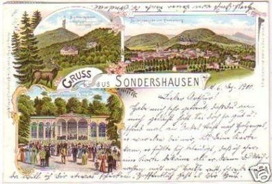 23268 Ak Lithographie Gruss aus Sondershausen 1900