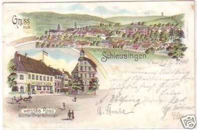 23220 Ak Lithographie Gruss aus Schleusingen 1899