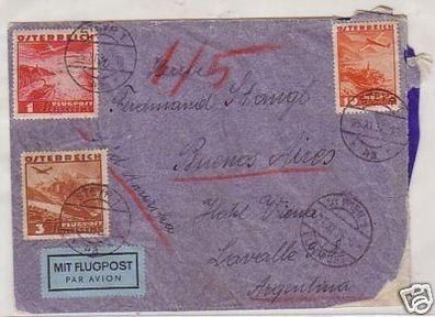 Luftpost Brief von Österreich nach Argentinien 1937