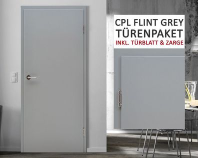 kuporta CPL Zimmertüren Innentüren Flint Grey grau | wählbar 3-11 Türen + Zargen