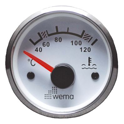 Wema, Anzeigeinstrument Wassertemperatur Silber