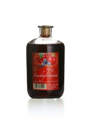 Ein Liter bester roter Frucht - Glühwein - in der Apothekerflasche (9,95 €/ l)