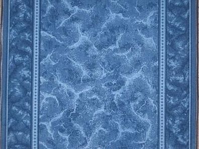 SOPO Teppich Läufer Velours blau Br. 100 cm n. Maß