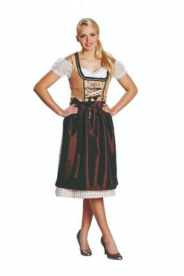 Rubies 13856 - Dirndl braun * Gr. 36 - 46 * Oktoberfest * Kleid Damen Kostüm