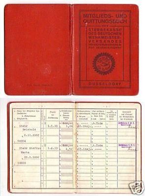 Mitgliedbuch Sterbekasse Dt. Werkmeisterverband 1933-44