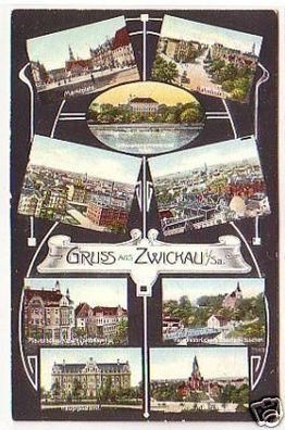 23668 Mehrbild Ak Gruss aus Zwickau in Sa. 1909