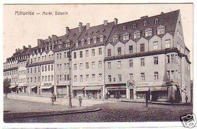 23723 Ak Mittweida Markt Ostseite mit Geschäften 1917