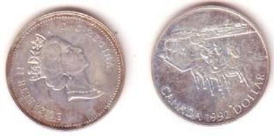 1 Dollar Silber Münze Kanada 1992Postkutschenverbindung
