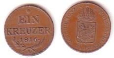 1 Kreuzer Kupfer Münze Österreich 1816 A