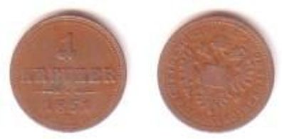 1 Kreuzer Kupfer Münze Österreich 1851 B