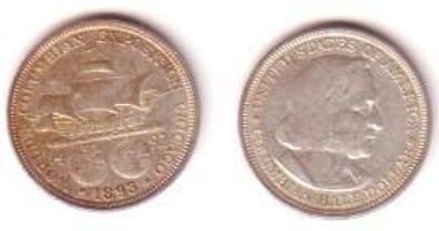 1/2 Dollar Silber Münze USA 1893 Christof Kolumbus