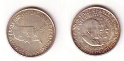1/2 Dollar Silber Münze USA 1952 Booker T. Washington