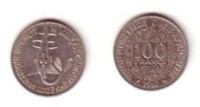 100 Franc Münze Westafrika 1967 Sägefisch