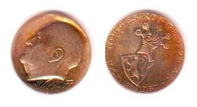 100 Kronen Silber Münze Norwegen 1982