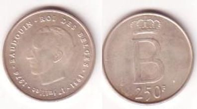 250 Franc Silber Münze Belgien 1976