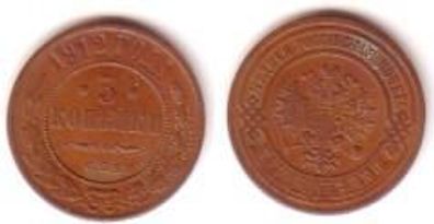 3 Kopeken Kupfer Münze Russland 1912