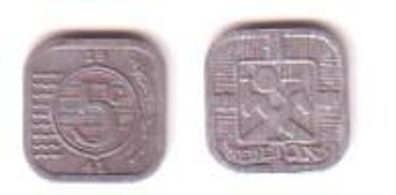 5 Cents Zink Münze Niederlande 1941