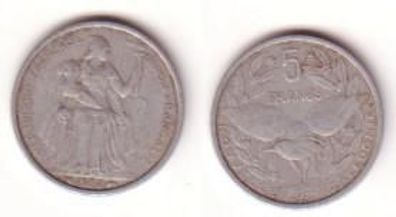 5 Francs Aluminium Münze Neu Kaledonien 1952