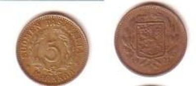 5 Markkaa Messing Münze Finnland 1931