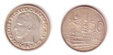 50 Franc Silber Münze Belgien 1958 Rathaus Brüssel
