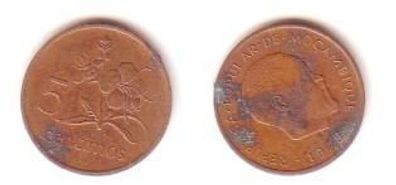 seltene 5 Centimos Kupfer Mosambik 1975