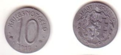 10 Pfennig Münze Notgeld Stadt Hersfeld 1919