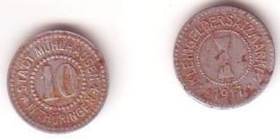 10 Pfennig Notgeld Münze Stadt Mühlhausen 1917