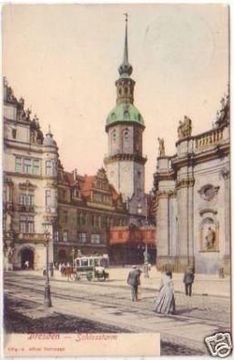24096 Ak Dresden Schlossturm 1908