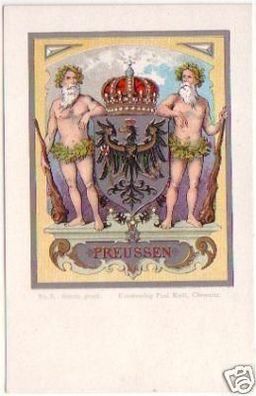 24575 Künstler Ak Lithographie Wappen Preussen um 1900