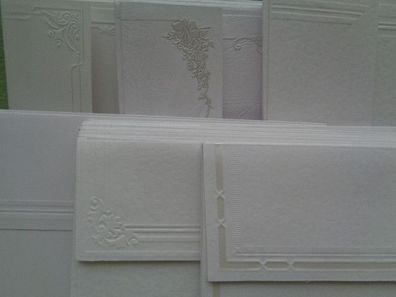 Grußkarten & Kouvert Briefpapier Rahwanji weiß & creme-farben gemustert