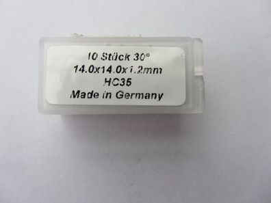 10 HM-Vorschneider-Wendeplatten 14 x 14 x 1,2, Bohrung 8,5 mm