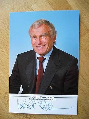 FDP Bundeswirtschaftsminister a. D. Dr. Helmut Haussmann - handsigniertes Autogramm!