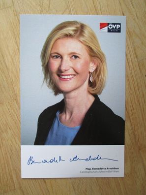 Landesgeschäftsführerin der ÖVP Wien Mag. Bernadette Arnoldner - Autogramm!!!