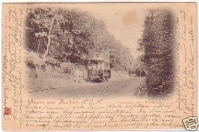 24238 Ak Gruß aus Aachen Trambahn zum Stadtpark 1900