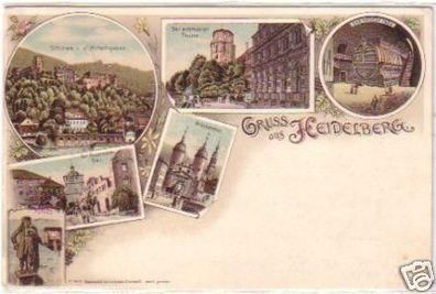 24641 Ak Lithographie Gruss aus Heidelberg 1897