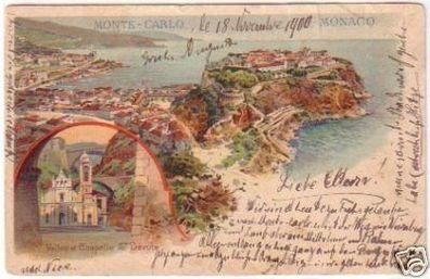 24621 Ak Lithographie Monte Carlo Monaco 1900