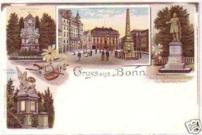 24457 Ak Lithographie Gruss aus Bonn um 1900