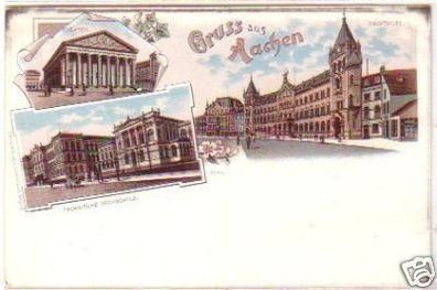 24456 Ak Lithographie Gruss aus Aachen um 1900