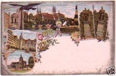 24531 Ak Lithografie Gruss aus Merseburg 1901