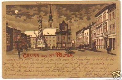 24630 Mondscheinkarte Gruss aus St.Pölten 1901