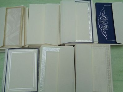 mini Grußkarten & Kouvert Briefpapier Rahwanji Fantasia 13,5 x 9 cm creme & blau