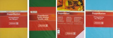 Doppelkarte - DIN A6 - 10 Stück - verschiedene Farben