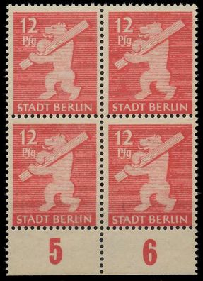 SBZ BERL. Brandenb. Nr 5AAwaz postfrisch Viererblock UR X8101E6