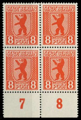 SBZ BERL. Brandenb. Nr 3Avx postfrisch Viererblock URA X81023E