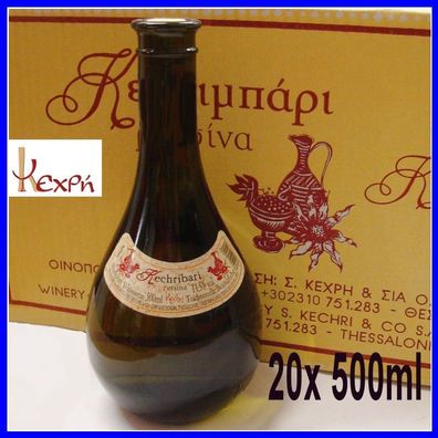 Retsina Kechribari 20x 500ml trockener geharzter Weißwein aus Thessaloniki