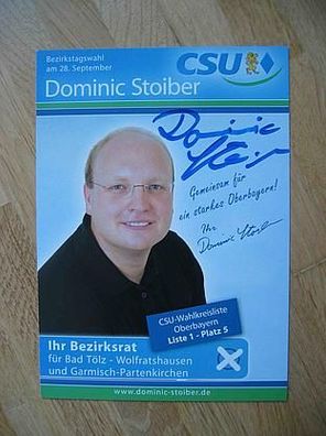 CSU Politiker Dominic Stoiber - handsign. Autogramm!