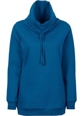 Damen Long-Sweatshirt mit Rollkragen "blau" Gr. 40/42. Neu mit Etikett.