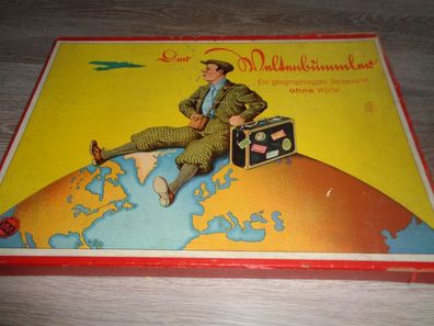 sehr altes Brettspiel- Der Weltenbummler-Ein geographisches Reisespiel ohne Würfel
