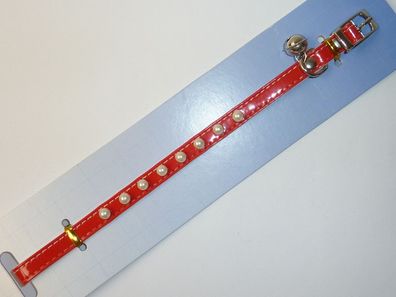 Katzenhalsband - Lackleder - rot - 10mm x 30cm