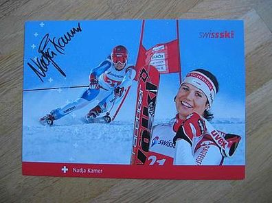 Schweiz Skistar Nadja Kamer - handsigniertes Autogramm!!!